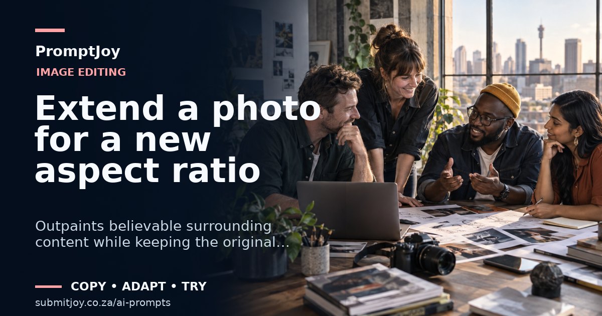 Illustration for Extend a photo for a new aspect ratio