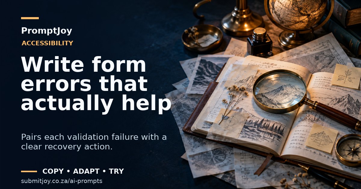 Editorial illustration for Write form errors that actually help