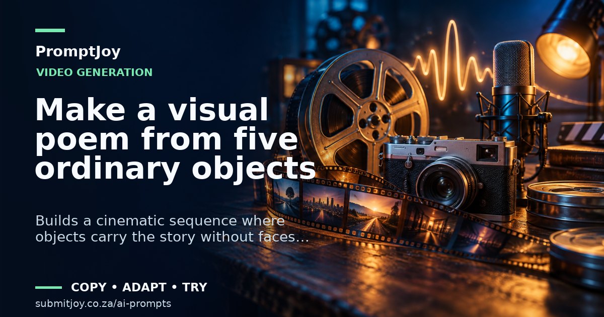 Editorial illustration for Make a visual poem from five ordinary objects