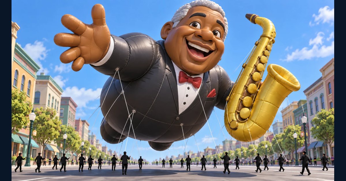 Synthetic illustrative image for Float my caricature as a parade balloon