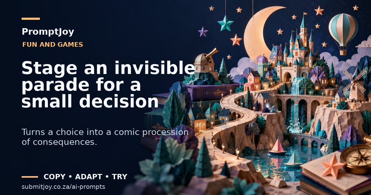 Editorial illustration for Stage an invisible parade for a small decision