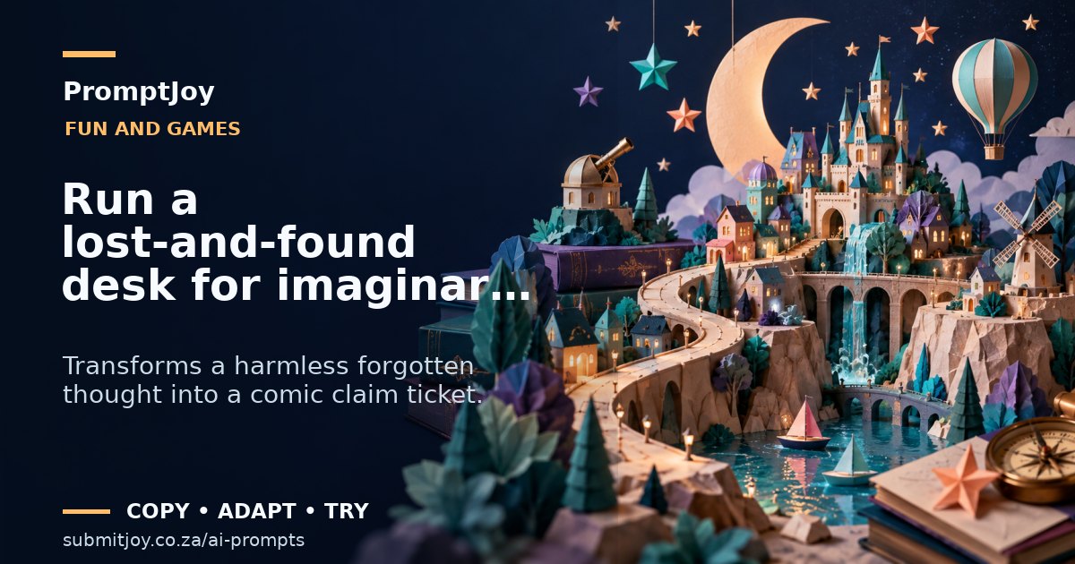 Editorial illustration for Run a lost-and-found desk for imaginary thoughts