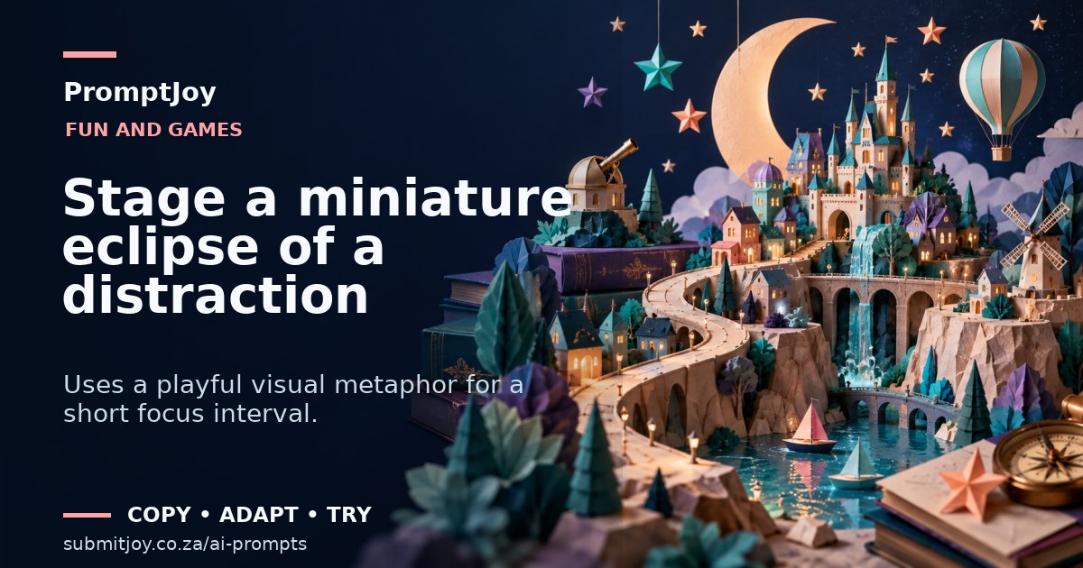 Editorial illustration for Stage a miniature eclipse of a distraction