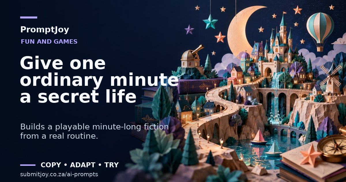 Editorial illustration for Give one ordinary minute a secret life