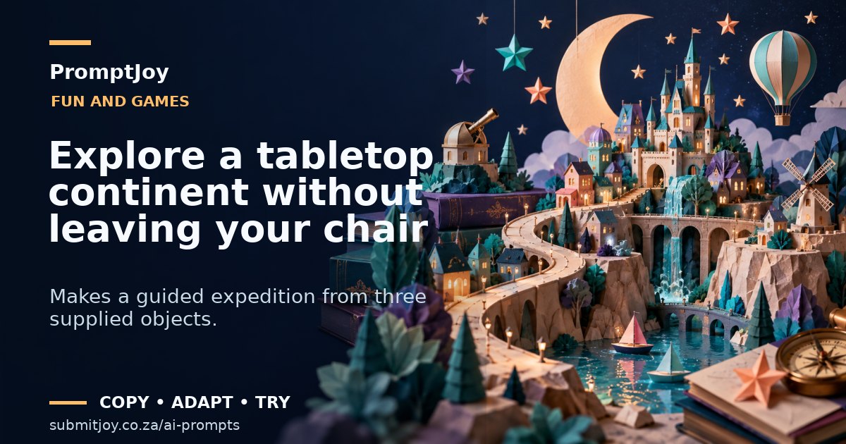 Editorial illustration for Explore a tabletop continent without leaving your chair