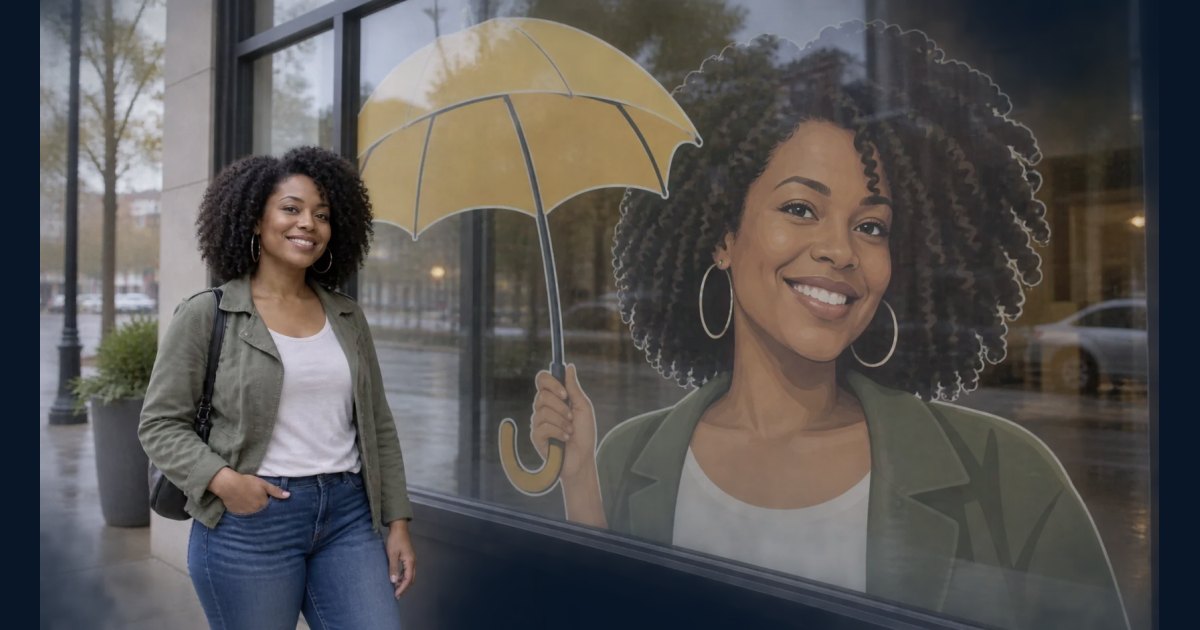 Synthetic illustrative image for Turn my portrait into a playful giant window decal