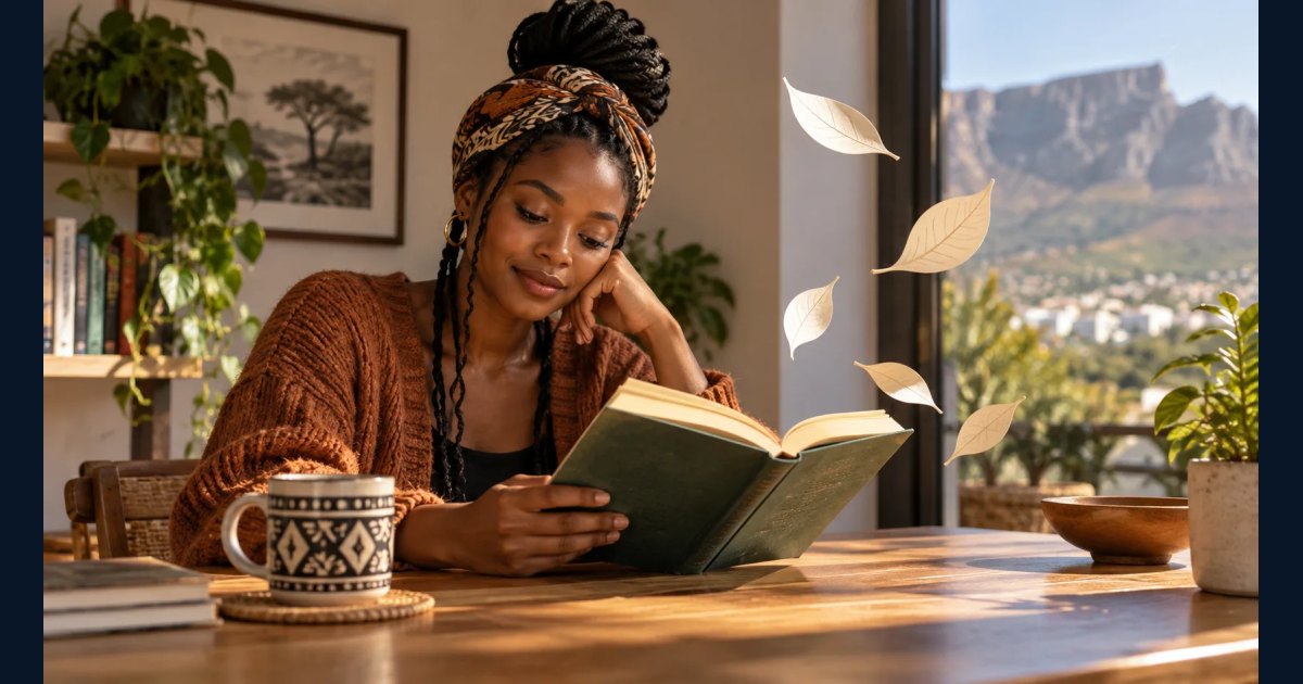 Synthetic illustrative image for Let leaf-shaped notes drift around a real reader