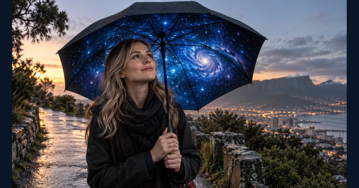 Synthetic illustrative image for Put a tiny galaxy inside my real umbrella