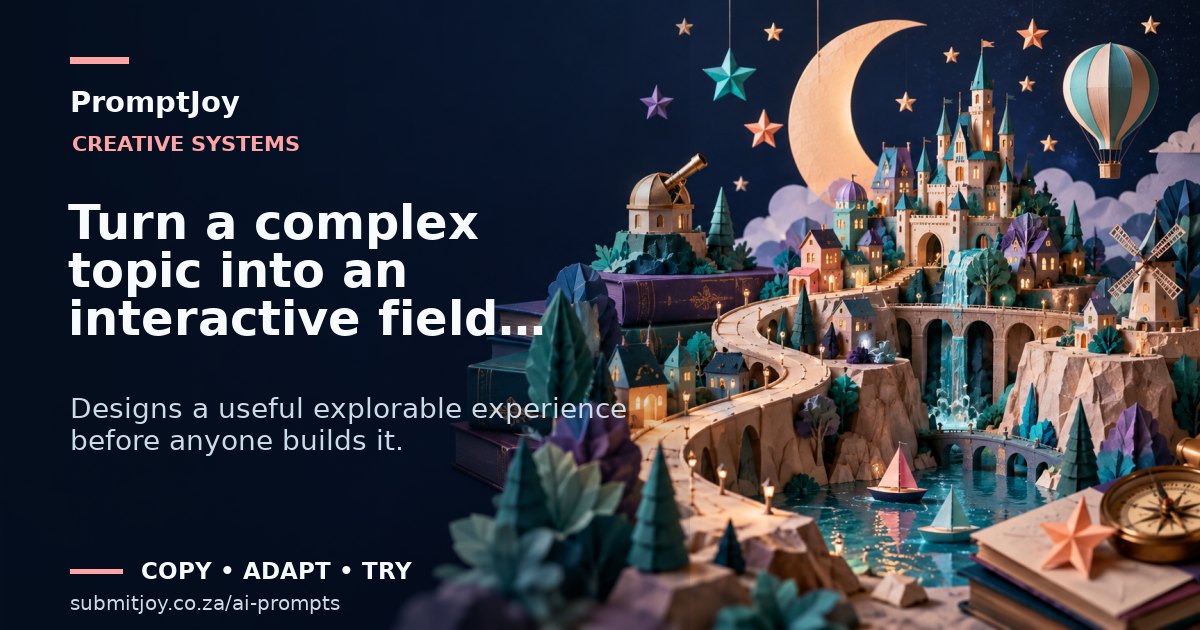 Editorial illustration for Turn a complex topic into an interactive field guide