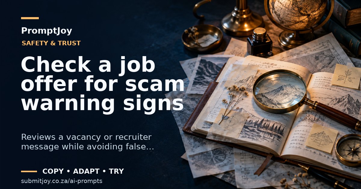 Illustration for Check a job offer for scam warning signs