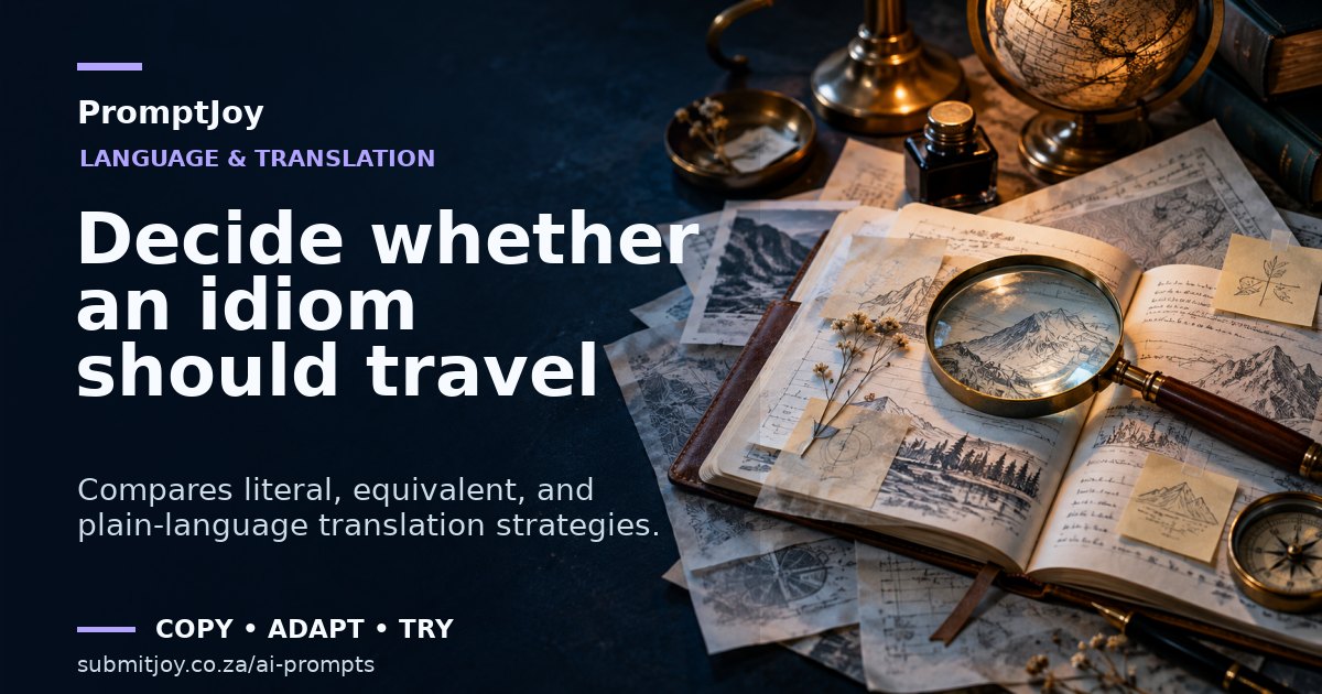 Editorial illustration for Decide whether an idiom should travel