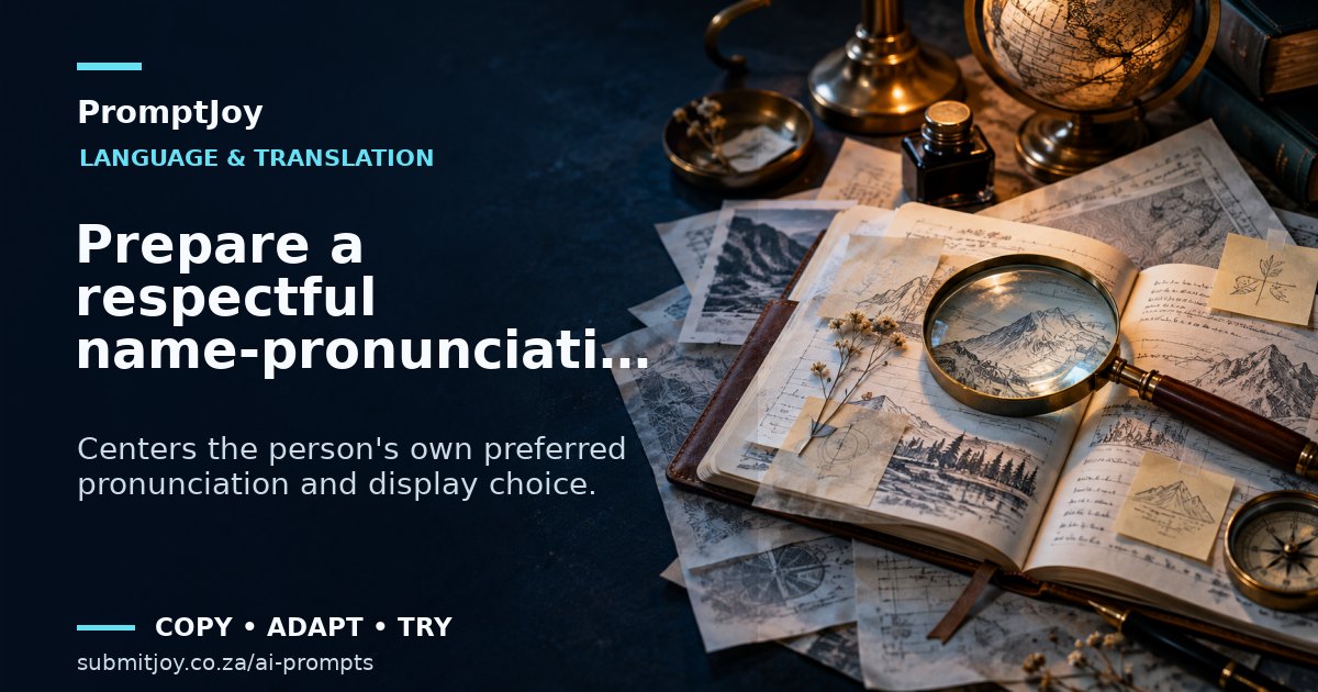 Editorial illustration for Prepare a respectful name-pronunciation card