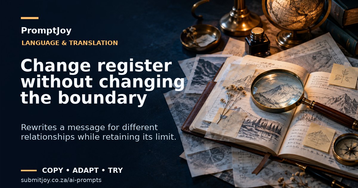 Editorial illustration for Change register without changing the boundary