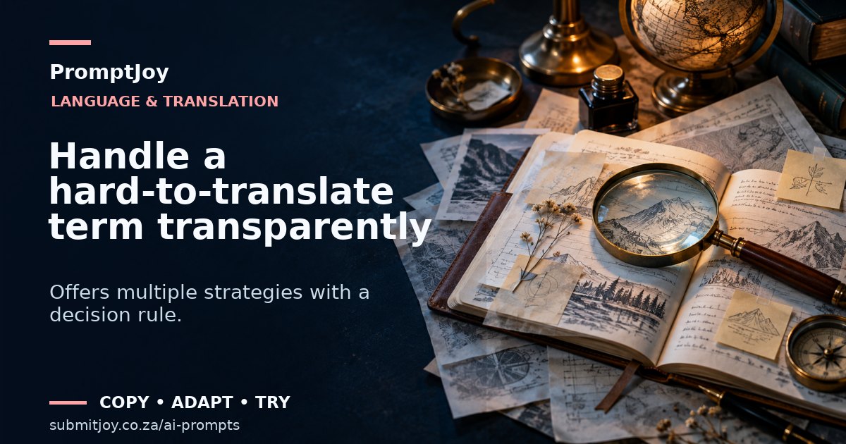 Editorial illustration for Handle a hard-to-translate term transparently