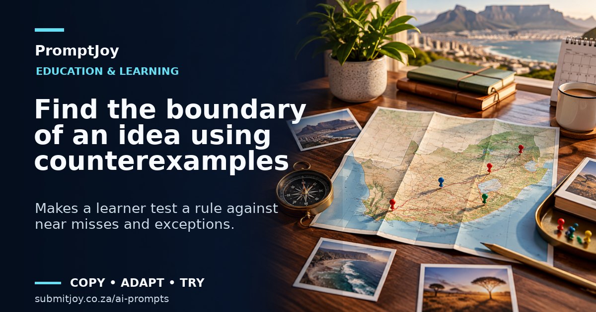 Editorial illustration for Find the boundary of an idea using counterexamples