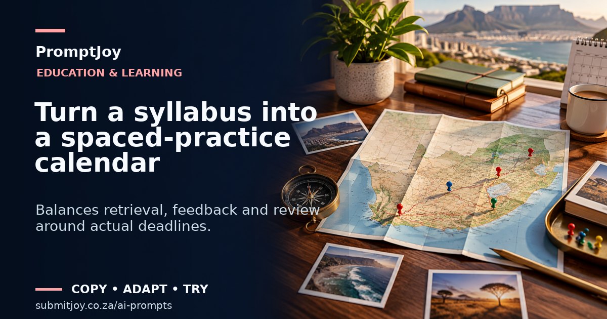 Editorial illustration for Turn a syllabus into a spaced-practice calendar