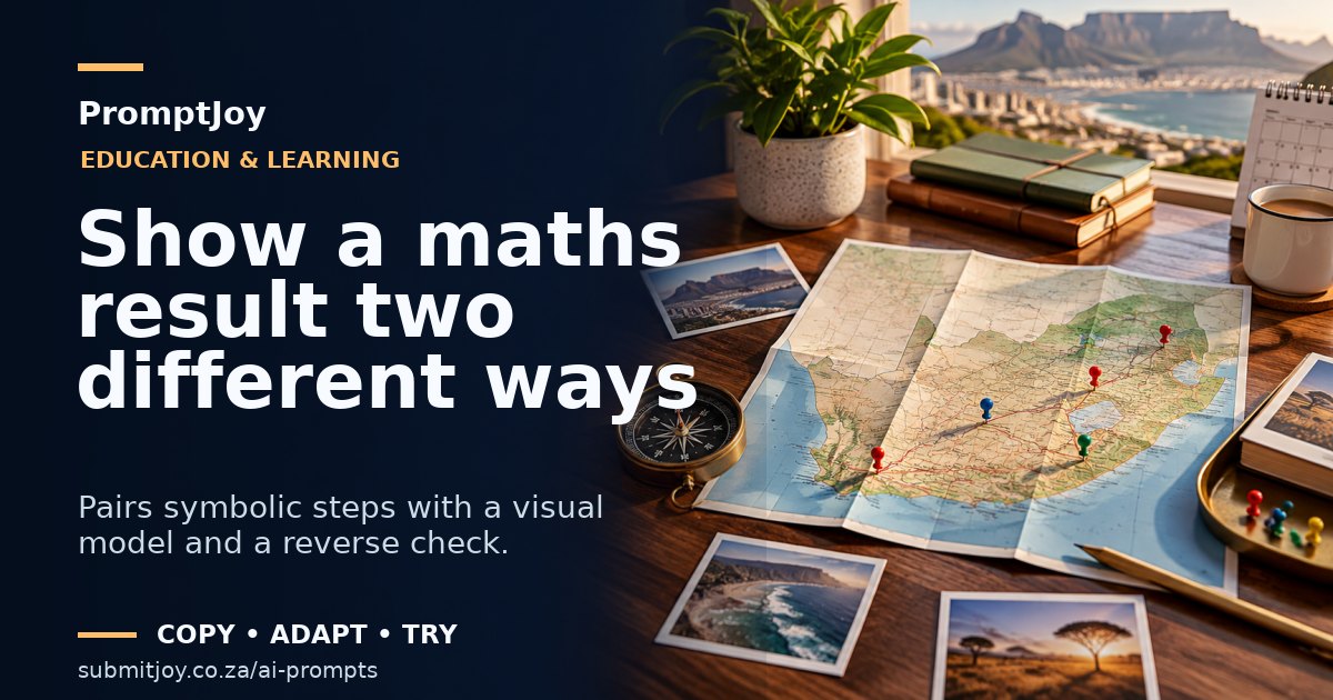 Editorial illustration for Show a maths result two different ways