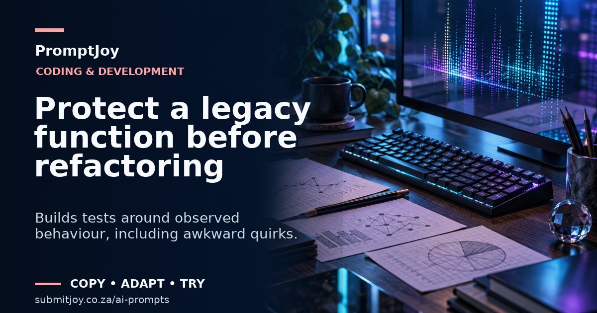 Editorial illustration for Protect a legacy function before refactoring