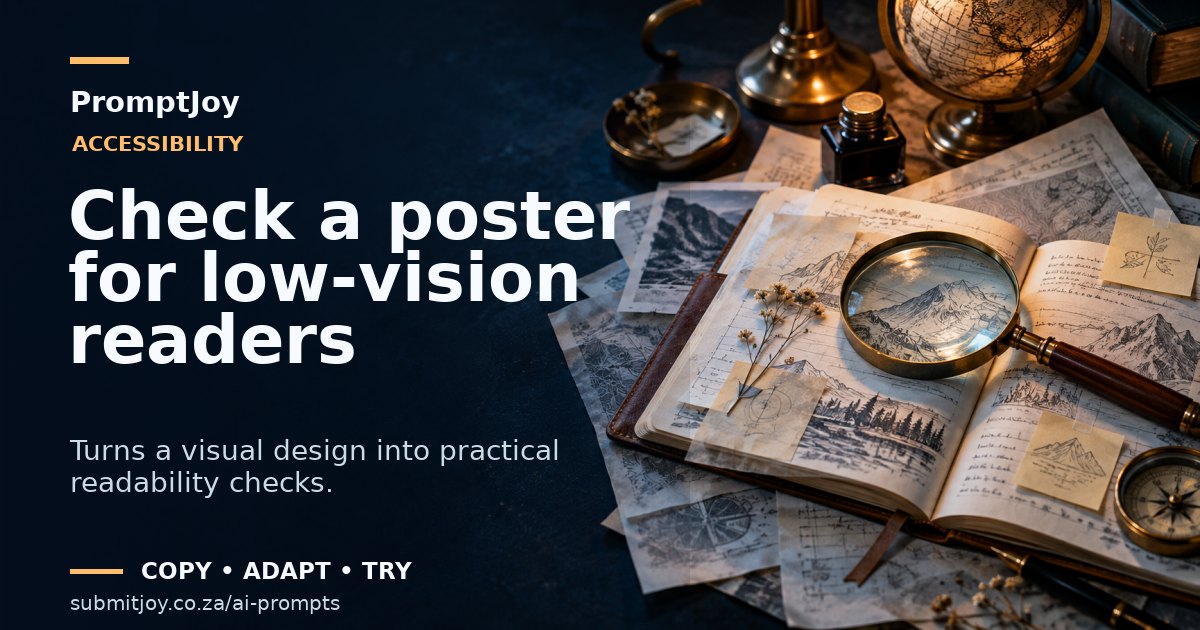 Editorial illustration for Check a poster for low-vision readers