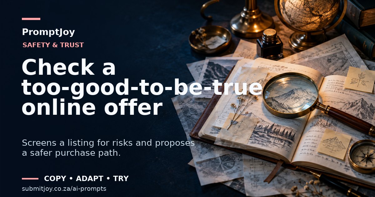 Illustration for Check a too-good-to-be-true online offer