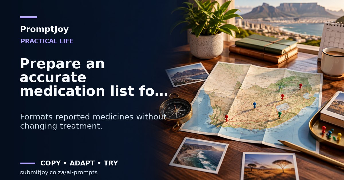Illustration for Prepare an accurate medication list for an appointment