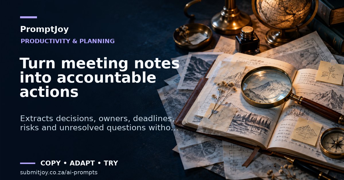 Editorial illustration for Turn meeting notes into accountable actions