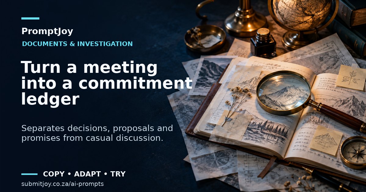 Illustration for Turn a meeting into a commitment ledger