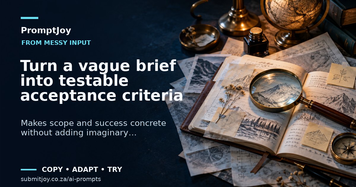 Illustration for Turn a vague brief into testable acceptance criteria