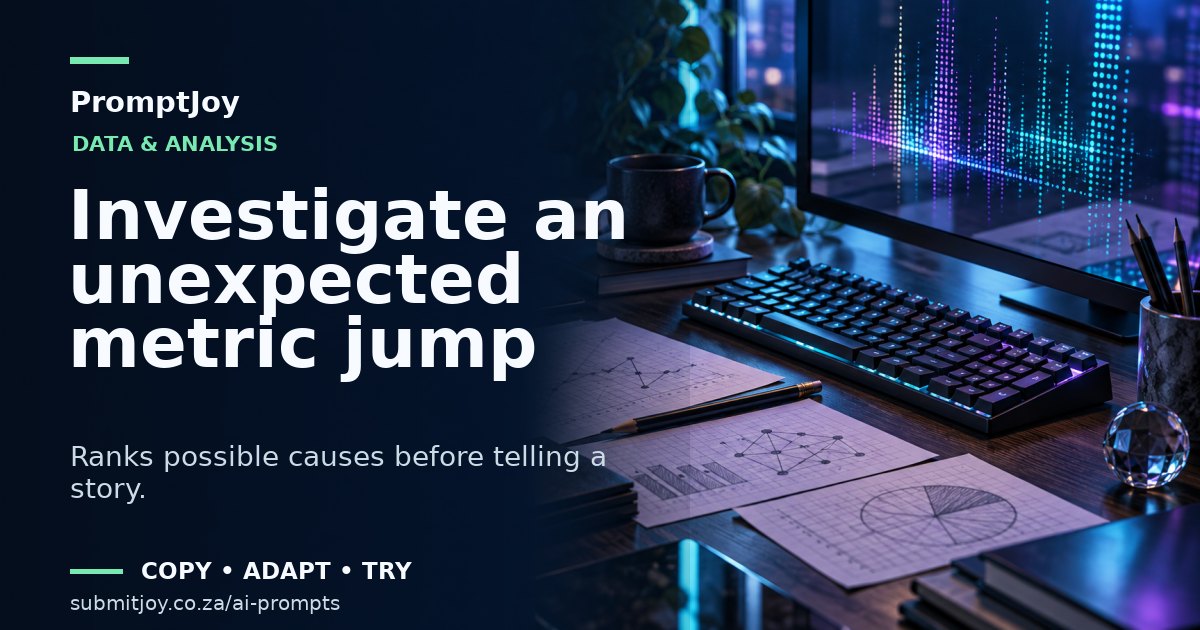 Editorial illustration for Investigate an unexpected metric jump