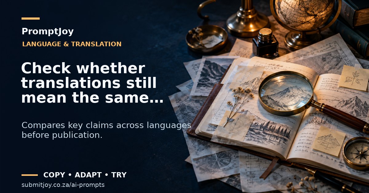 Editorial illustration for Check whether translations still mean the same thing