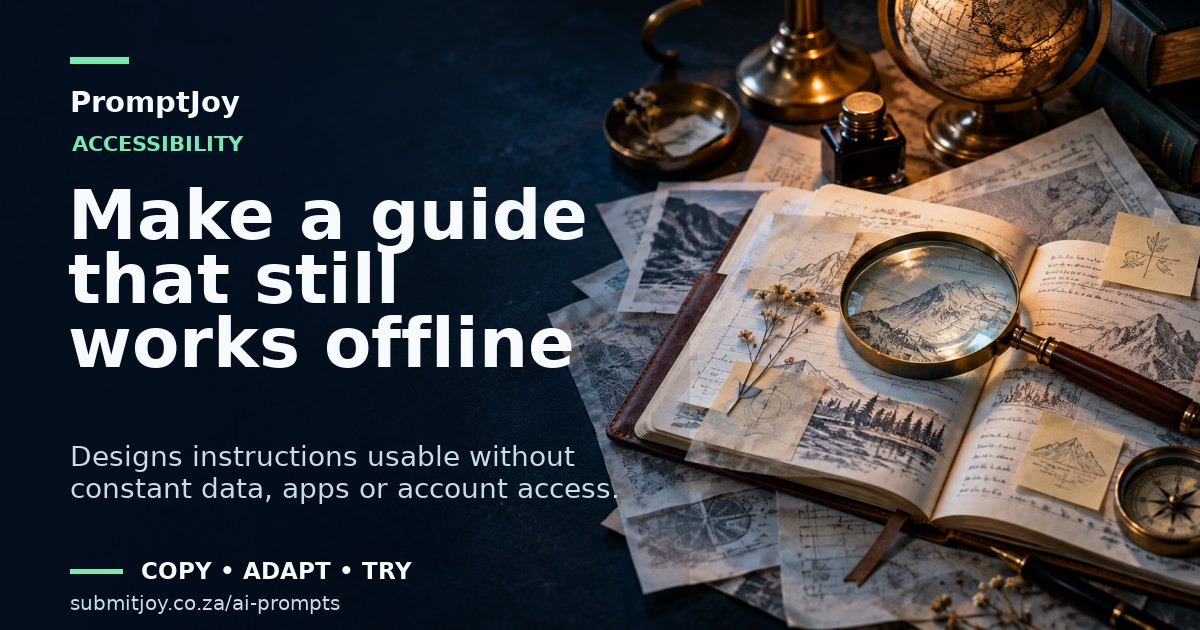 Editorial illustration for Make a guide that still works offline