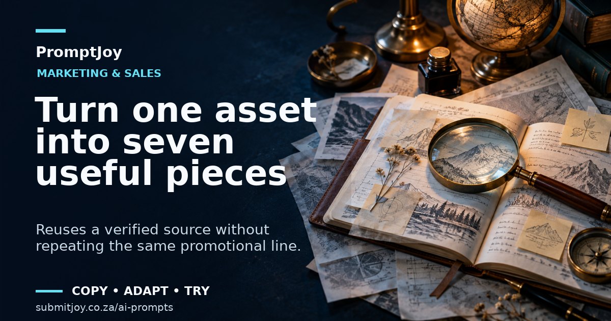 Editorial illustration for Turn one asset into seven useful pieces