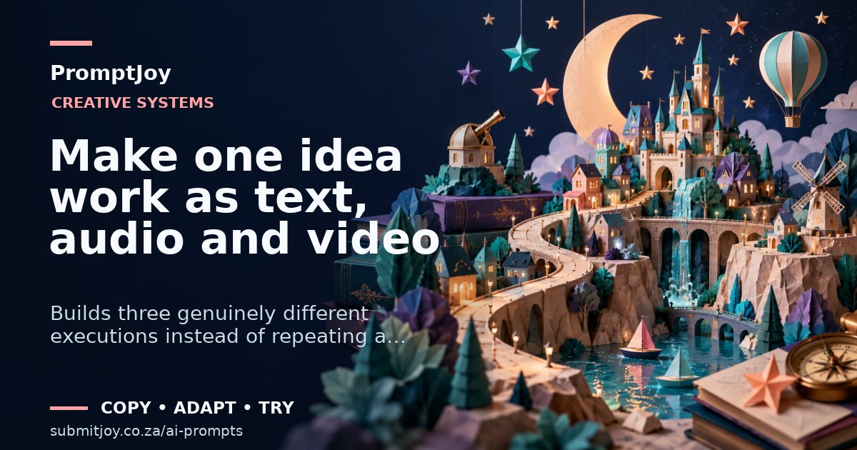 Illustration for Make one idea work as text, audio and video