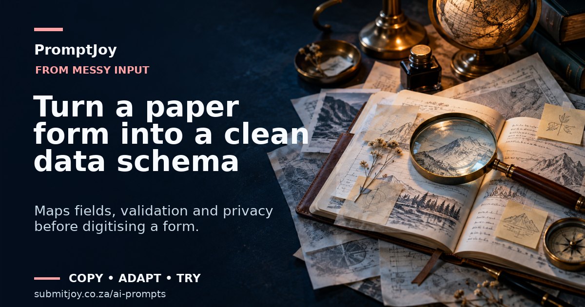 Illustration for Turn a paper form into a clean data schema