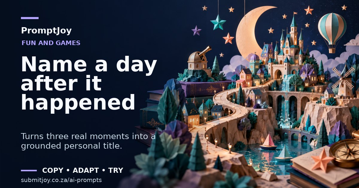 Editorial illustration for Name a day after it happened