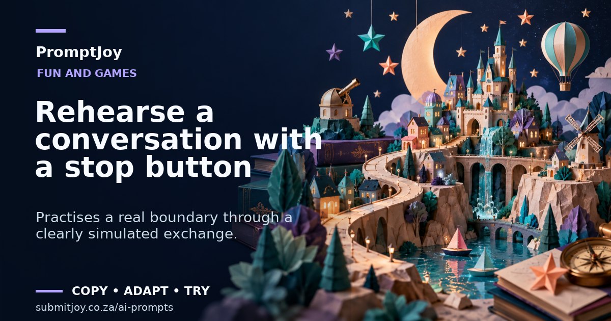 Editorial illustration for Rehearse a conversation with a stop button