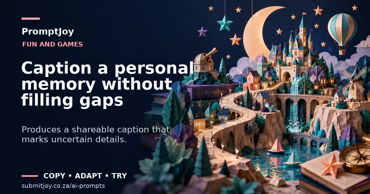 Editorial illustration for Caption a personal memory without filling gaps