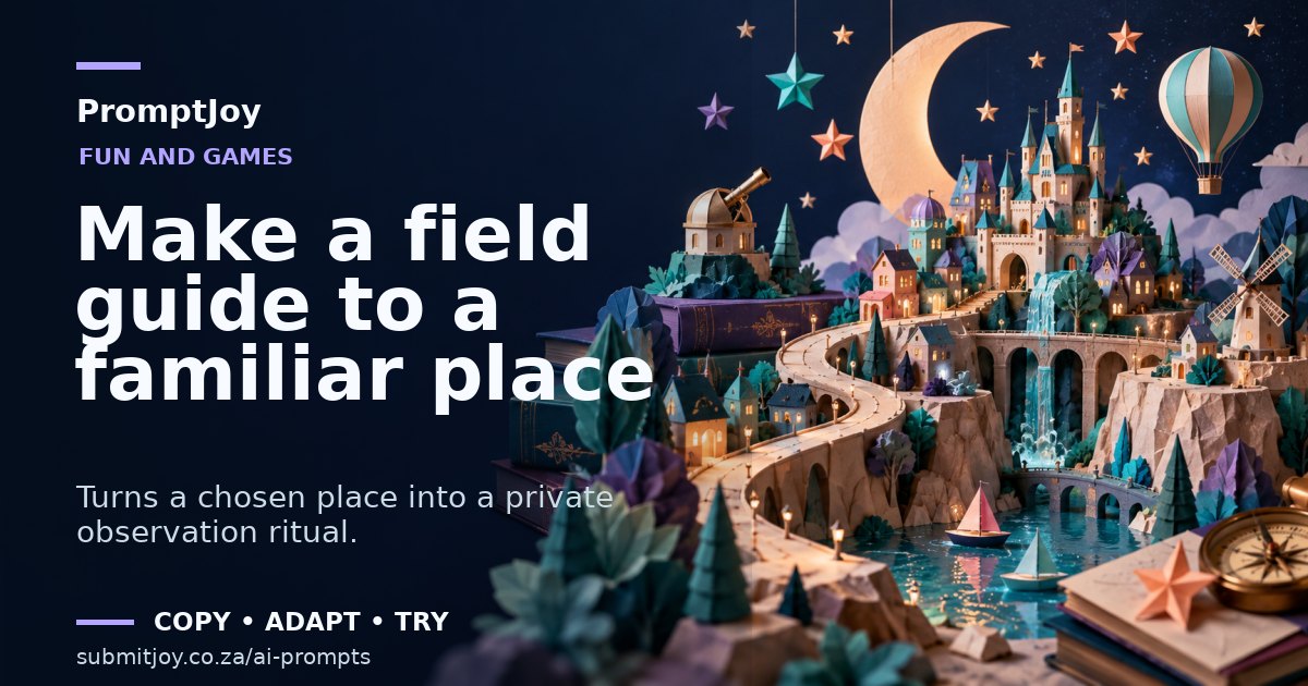 Editorial illustration for Make a field guide to a familiar place