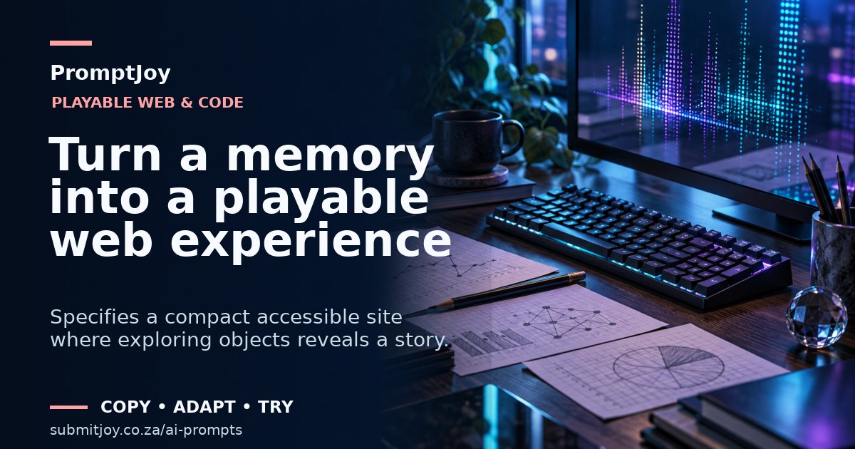 Editorial illustration for Turn a memory into a playable web experience
