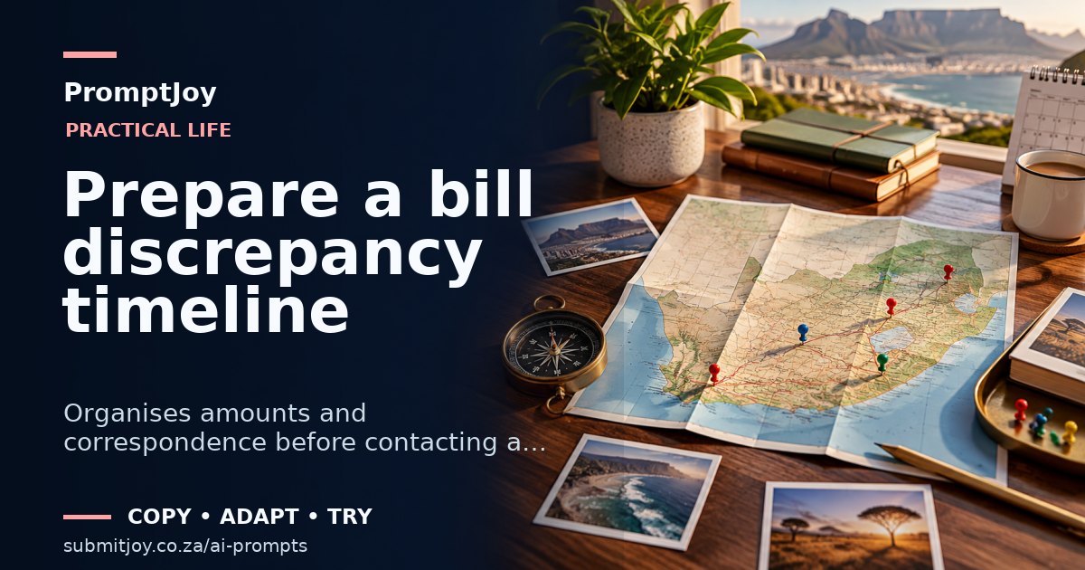 Illustration for Prepare a bill discrepancy timeline