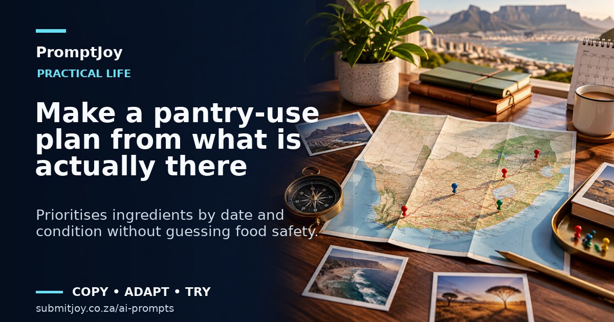 Editorial illustration for Make a pantry-use plan from what is actually there