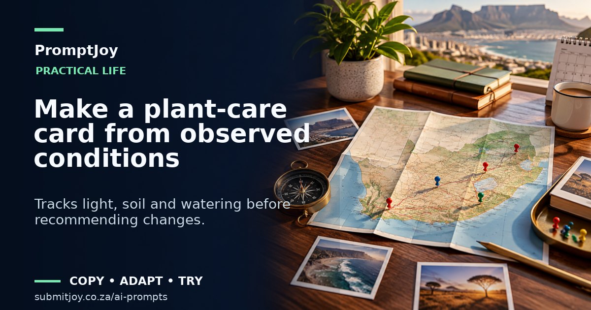 Illustration for Make a plant-care card from observed conditions