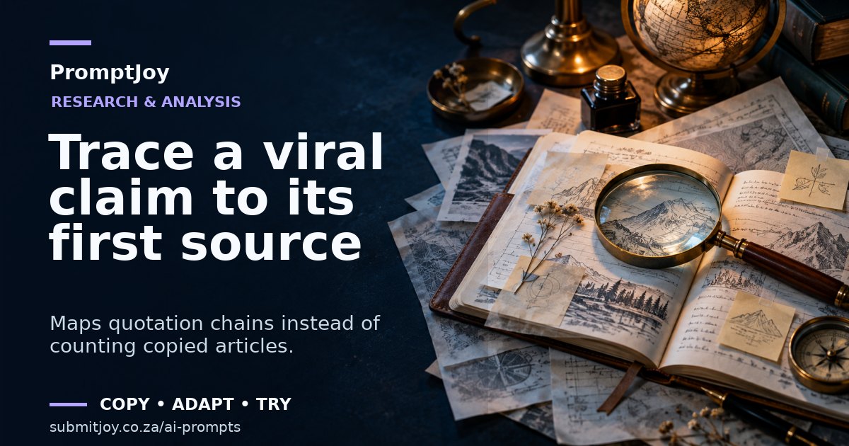 Editorial illustration for Trace a viral claim to its first source