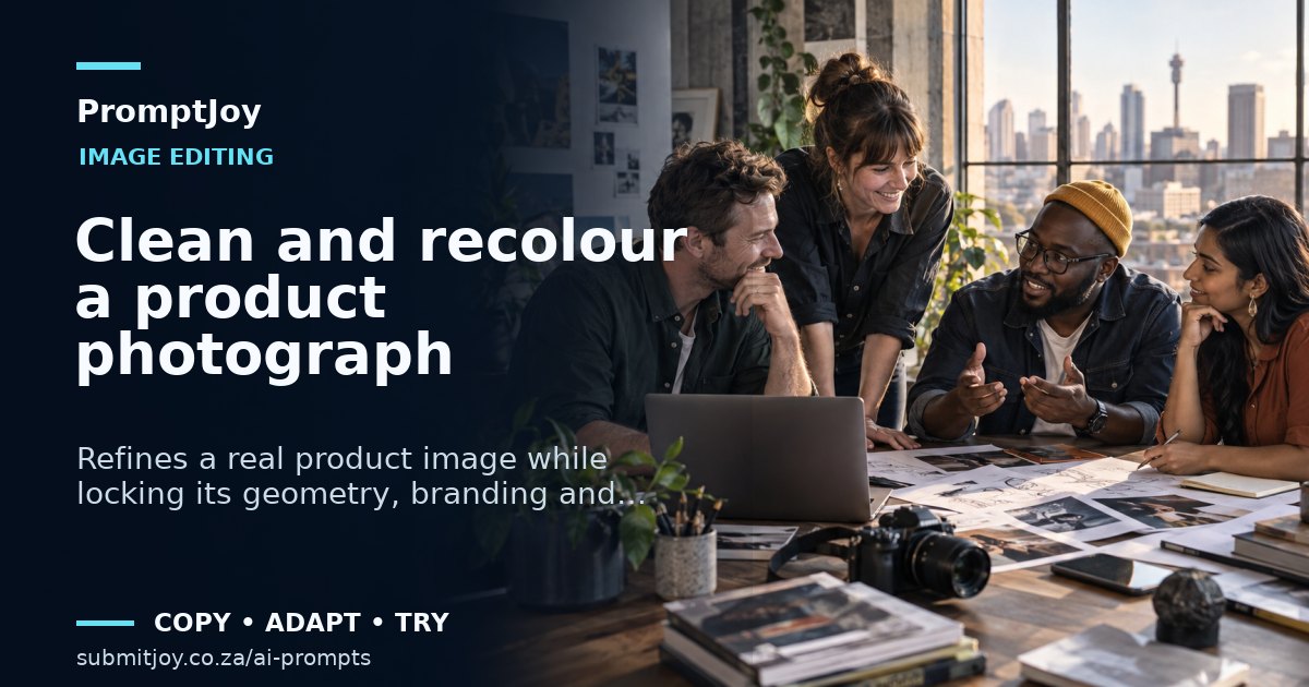 Editorial illustration for Clean and recolour a product photograph