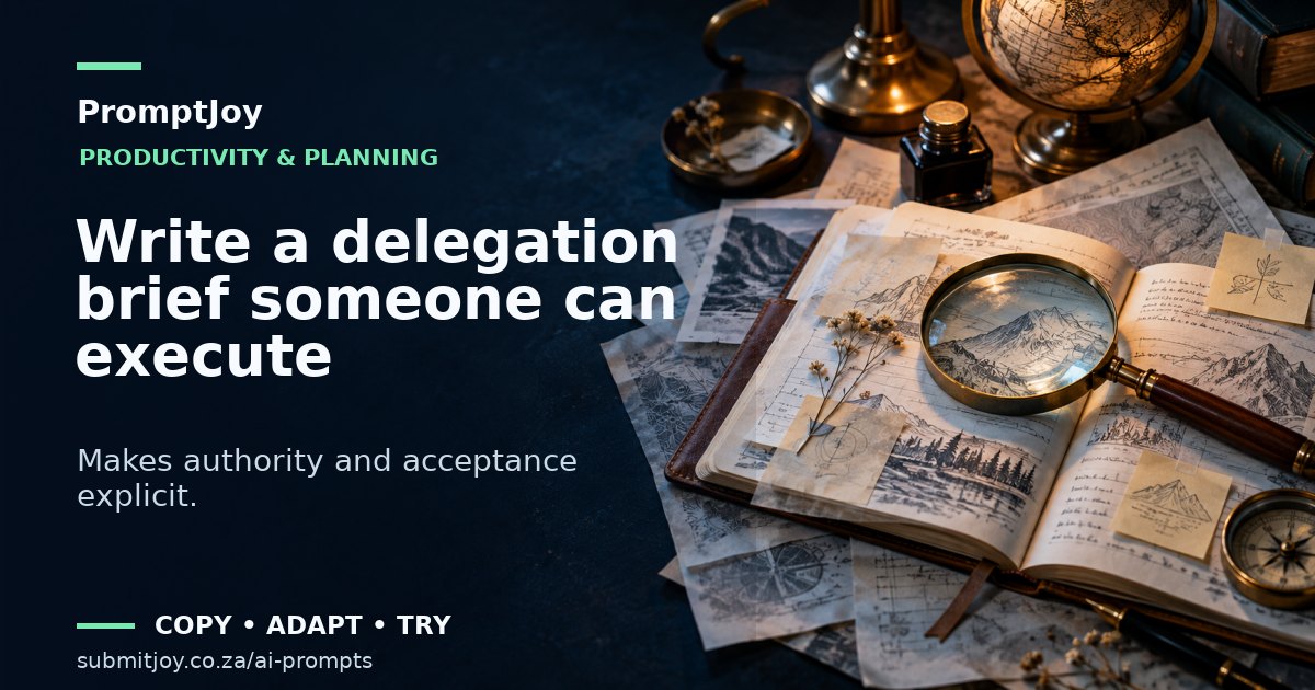 Editorial illustration for Write a delegation brief someone can execute