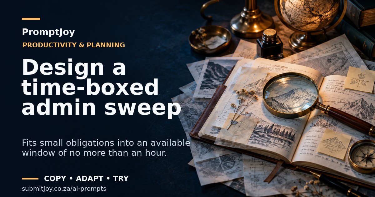 Editorial illustration for Design a time-boxed admin sweep