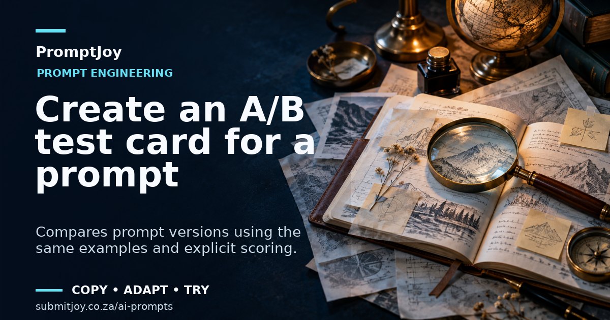 Editorial illustration for Create an A/B test card for a prompt