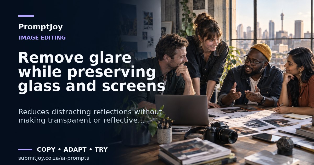 Editorial illustration for Remove glare while preserving glass and screens