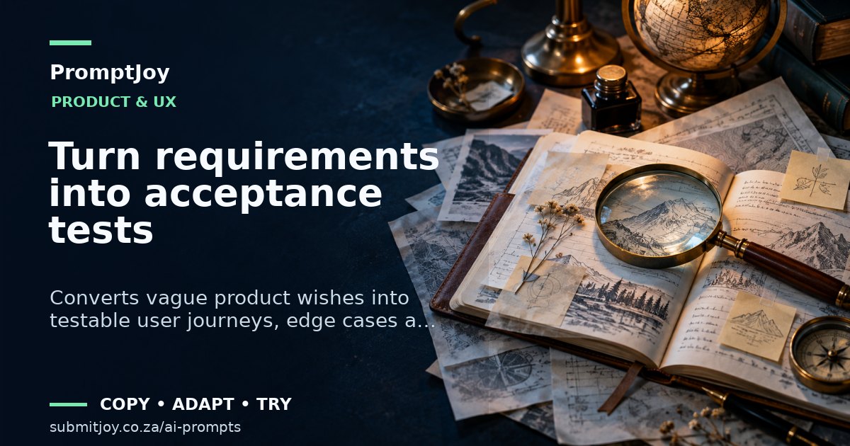 Illustration for Turn requirements into acceptance tests