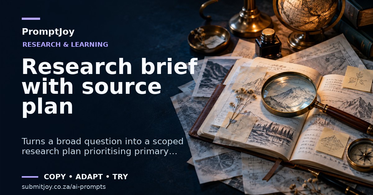 Illustration for Research brief with source plan